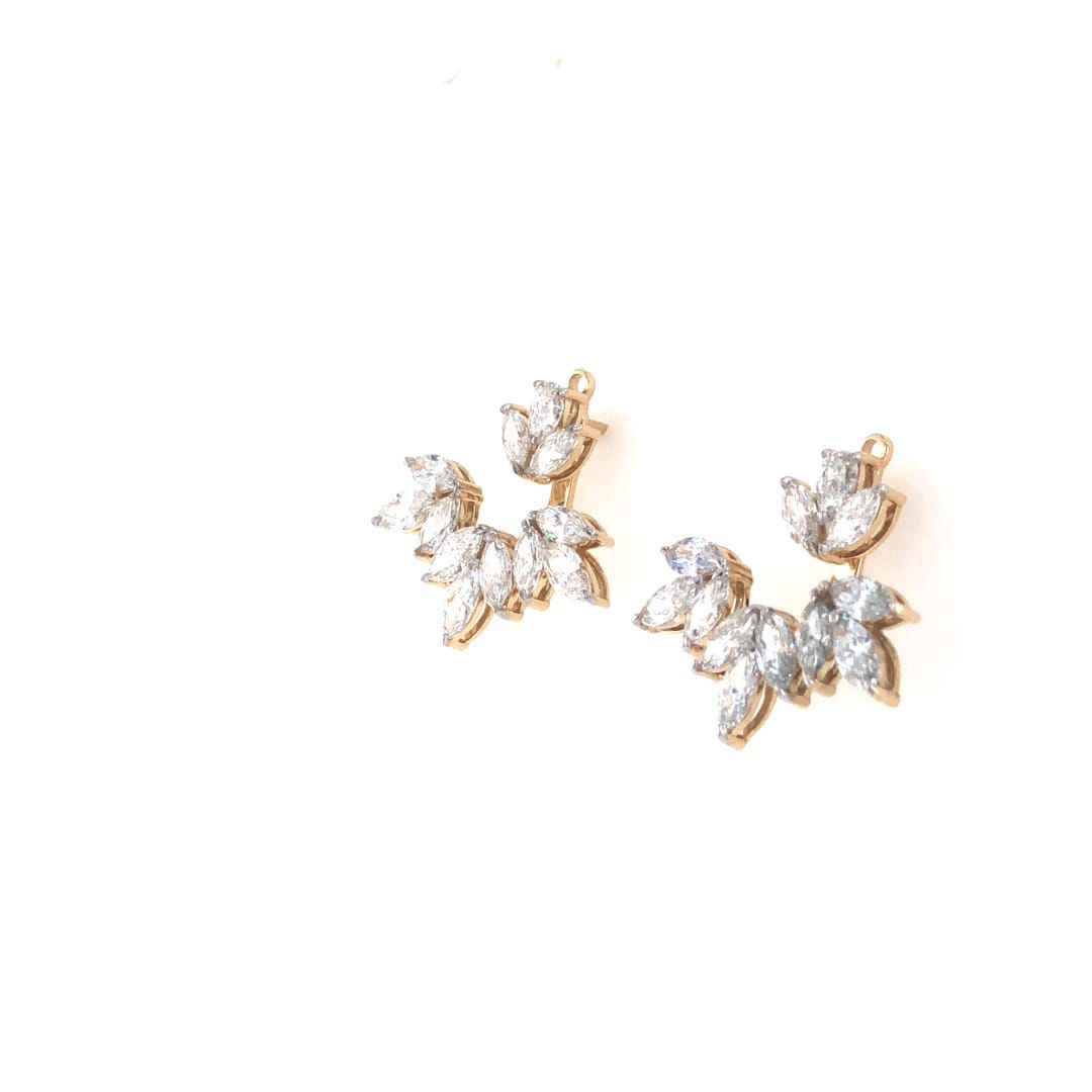 La DiaMantés | Diamond Petal Cluster Earrings